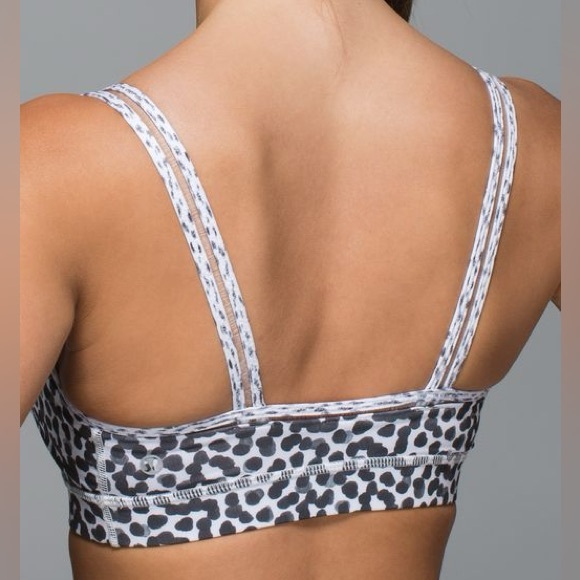 Lululemon Size 8 Straight Up Bra black and white dot print - Picture 2 of 9